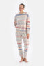 Multicolor Metraj Baskılı Kadife Pijama Takımı