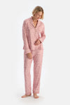 Açık Pembe Zebra Desenli Termal Pijama Takımı