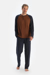 Camel Reglan Kol Patlı Tişört Pantolon Pijama Takımı