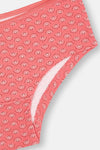 Mürdüm-Pembe-Turkuaz Kadın 3'Lü Desenli Hıpster Külot