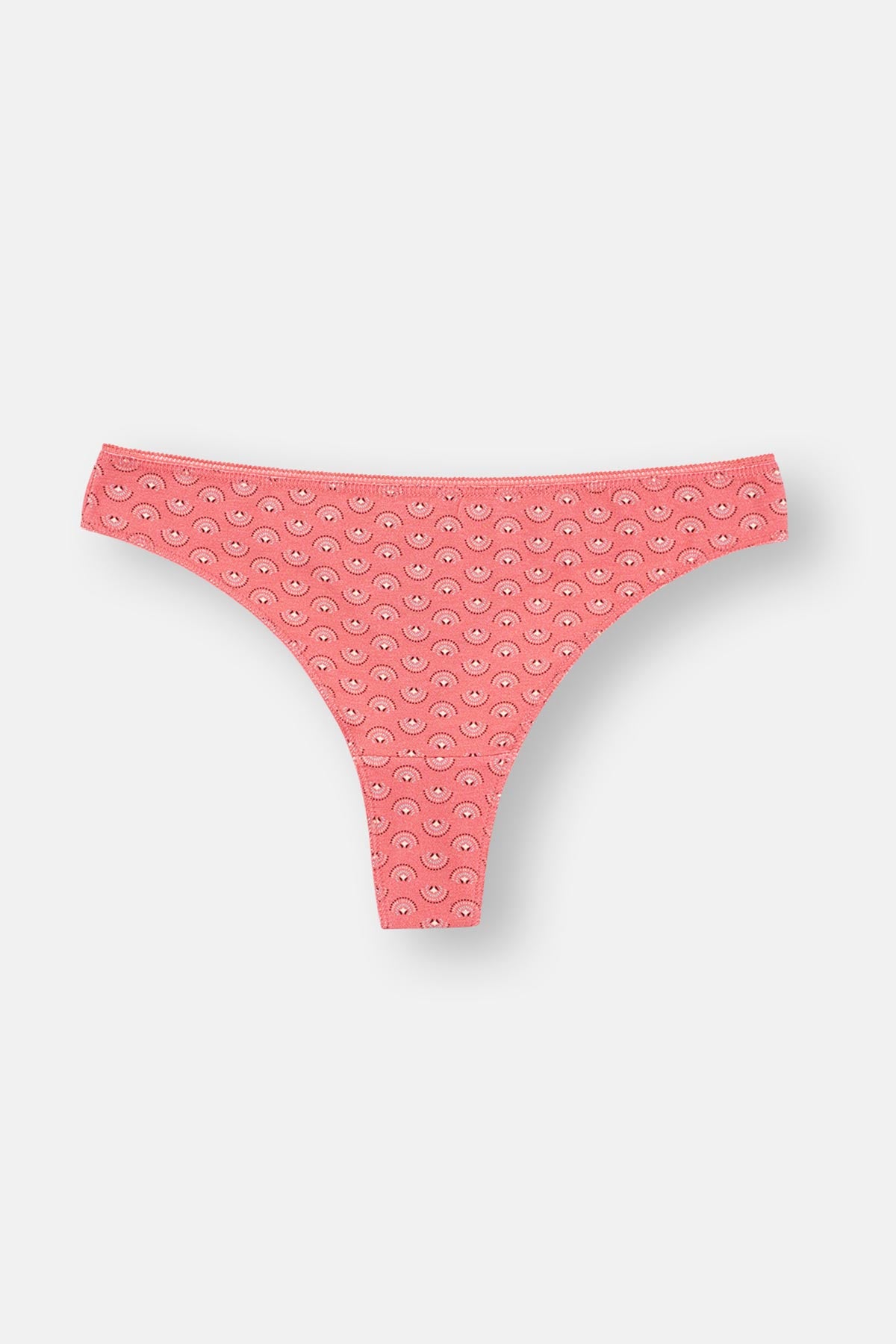 Mürdüm-Pembe-Turkuaz Kadın 3'Lü Desenli Thong Külot