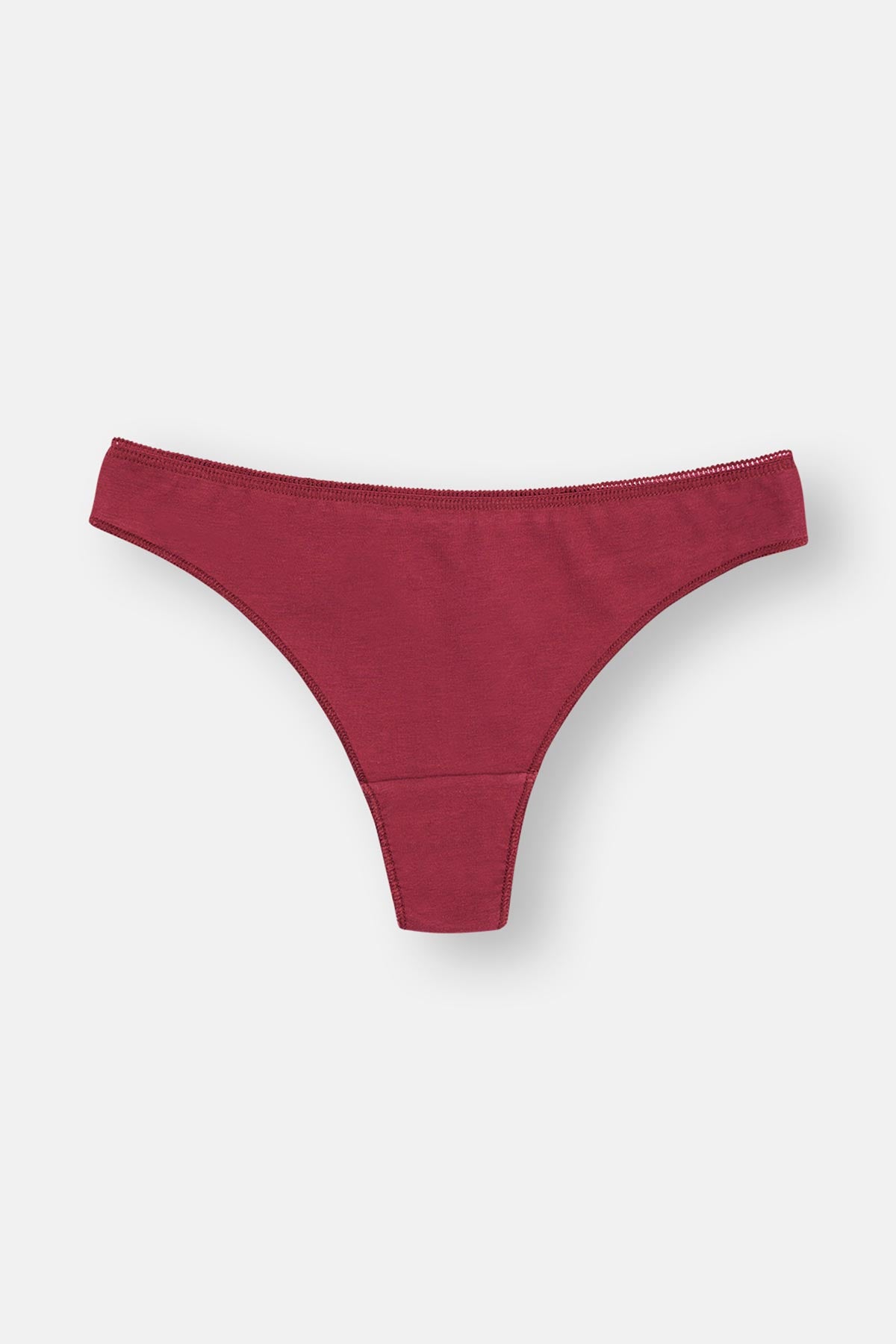 Mürdüm-Pembe-Turkuaz Kadın 3'Lü Desenli Thong Külot