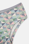 Gri-Soft Pembe Soft Kadın 3'lü Desenli Hipster Külot