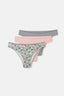 Gri-Soft Pembe Soft Kadın 3'lü Desenli Brazilian Külot