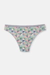 Gri-Soft Pembe Soft Kadın 3'lü Desenli Brazilian Külot