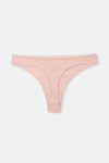 Gri-Mor-Soft Pembe Soft Kadın 3'lü Düz Thong Külot