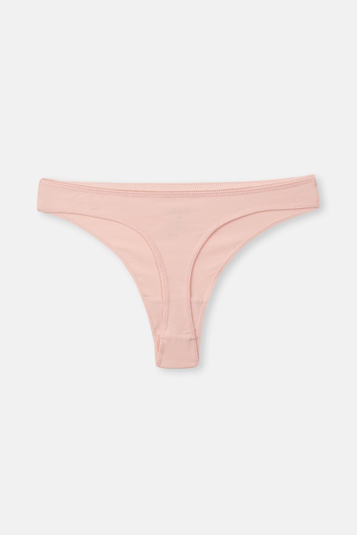 Gri-Mor-Soft Pembe Soft Kadın 3'lü Düz Thong Külot