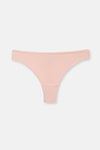 Gri-Mor-Soft Pembe Soft Kadın 3'lü Düz Thong Külot