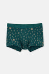 Koyu Yeşil Yılbaşı Desenli Kısa Micro Modal Boxer