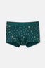 Koyu Yeşil Yılbaşı Desenli Kısa Micro Modal Boxer