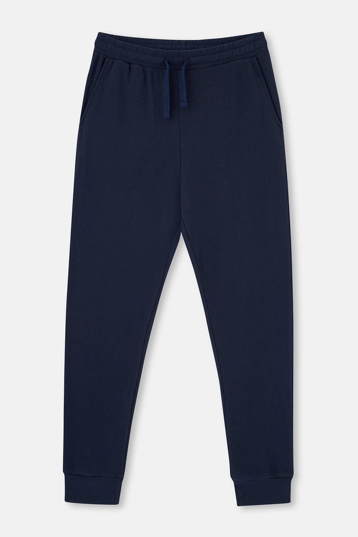Lacivert Jogger Paça Waffle Pantolon