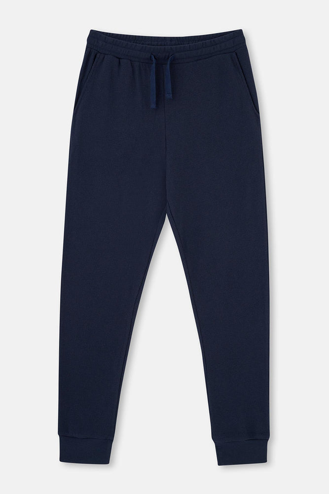Lacivert Jogger Paça Waffle Pantolon