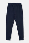 Lacivert Jogger Paça Waffle Pantolon