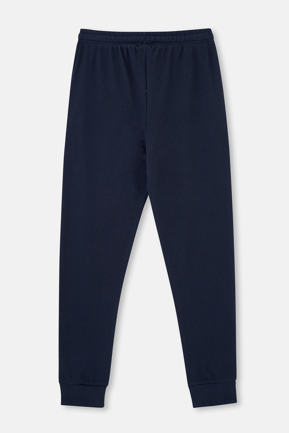 Lacivert Jogger Paça Waffle Pantolon