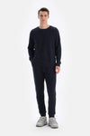Siyah Jogger Paça Waffle Pantolon