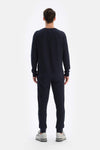 Siyah Jogger Paça Waffle Pantolon