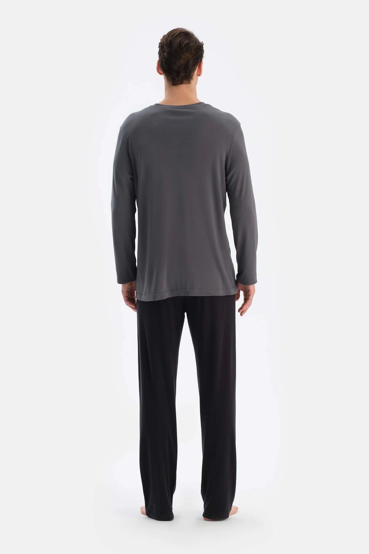 Füme Tshırt Pantolon Şort Üçlü Groom Set Pijama Takımı
