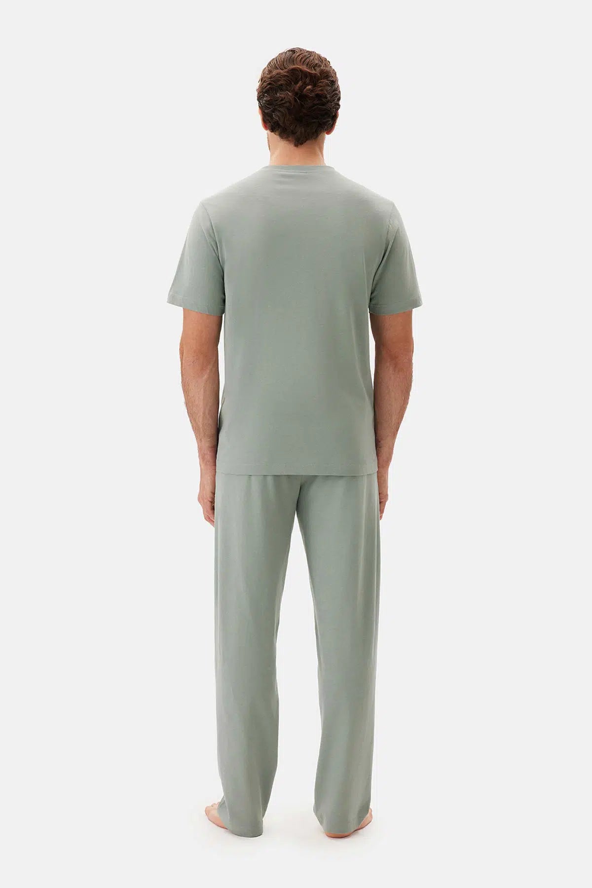 Yeşil V Yaka Kısa Kol Celliant Pijama Takımı