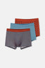 Mavi Pamuk Desenli 3'lü Boxer