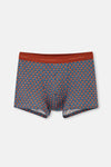 Mavi Pamuk Desenli 3'lü Boxer