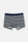 Lacivert Pamuk Desenli 3'lü Boxer
