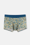 Yeşil Micro Modal Desenli 3'lü Boxer