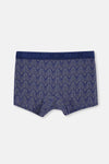 Lacivert Micro Modal Desenli 2'li Boxer