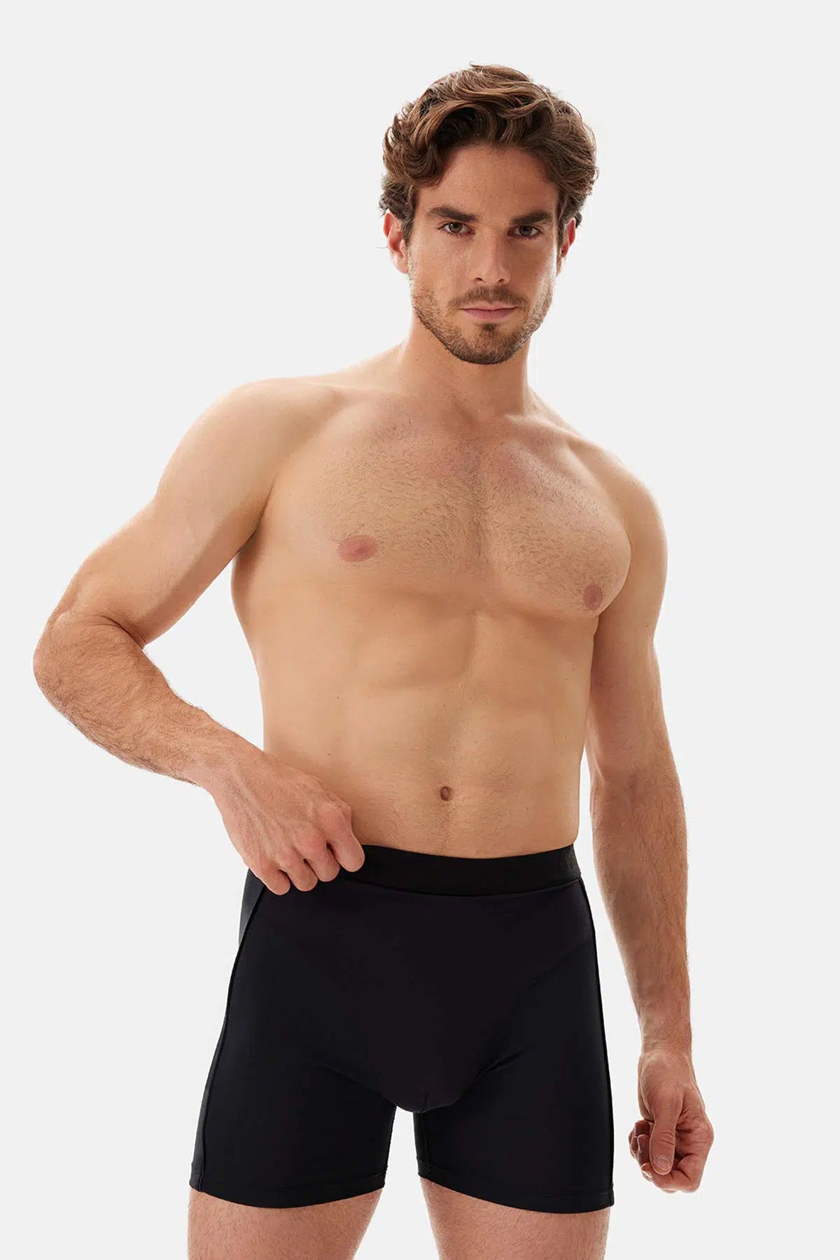 Siyah Basic Yan Detaylı Boxer