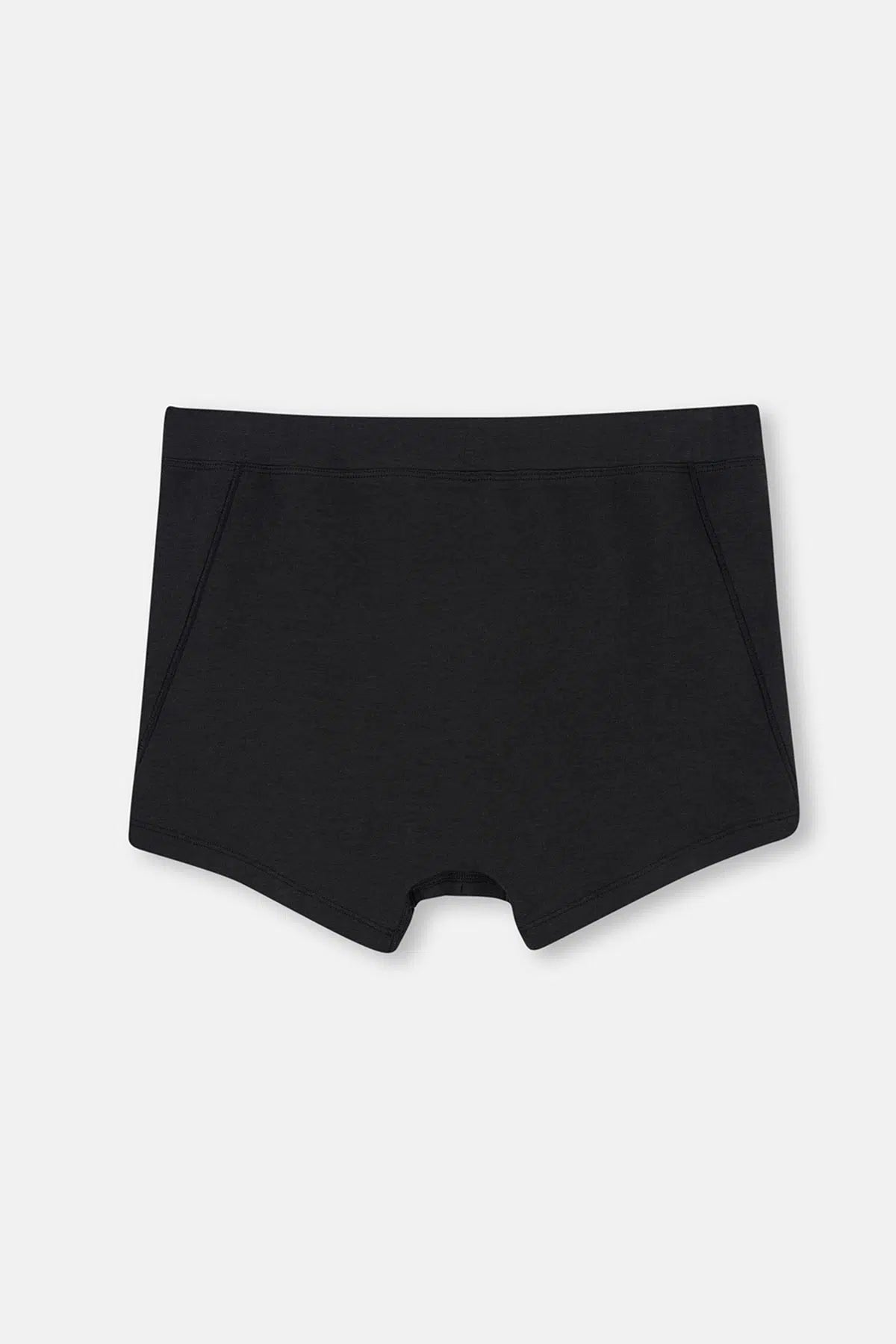 Siyah Dikiş Detaylı Kumaş Kaplama Lastikli Boxer
