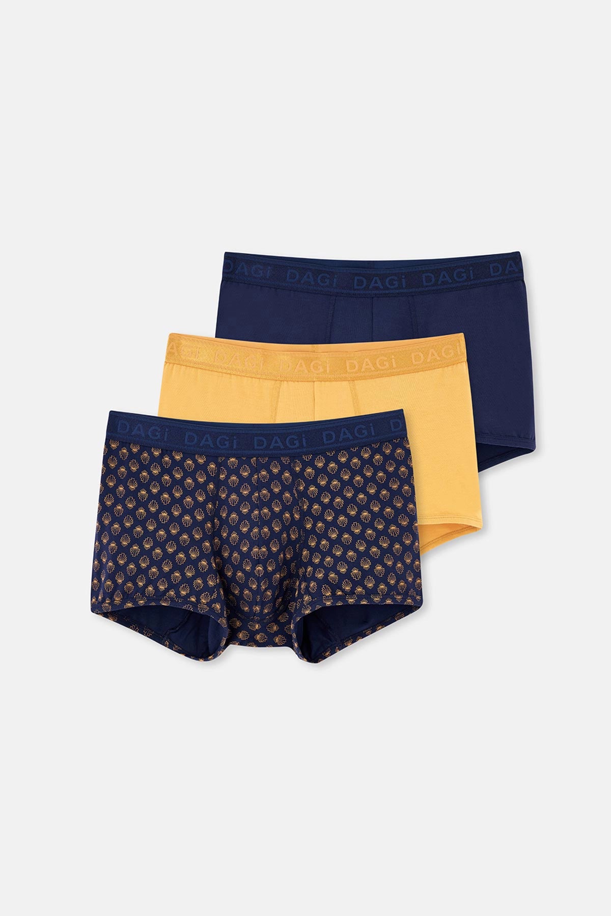 Lacivert Micro Modal Desenli 3'lü Boxer