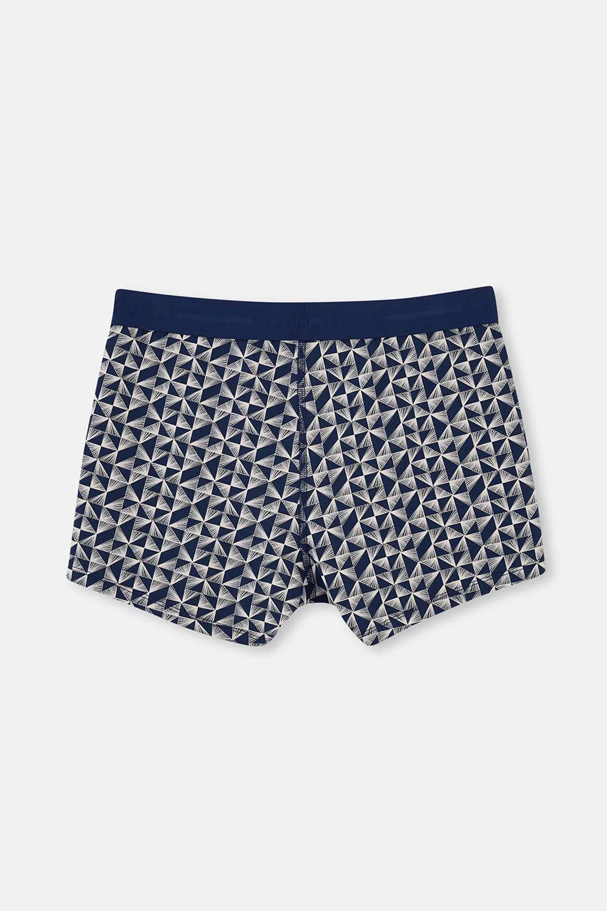 Lacivert Pamuk Desenli 3'lü Boxer