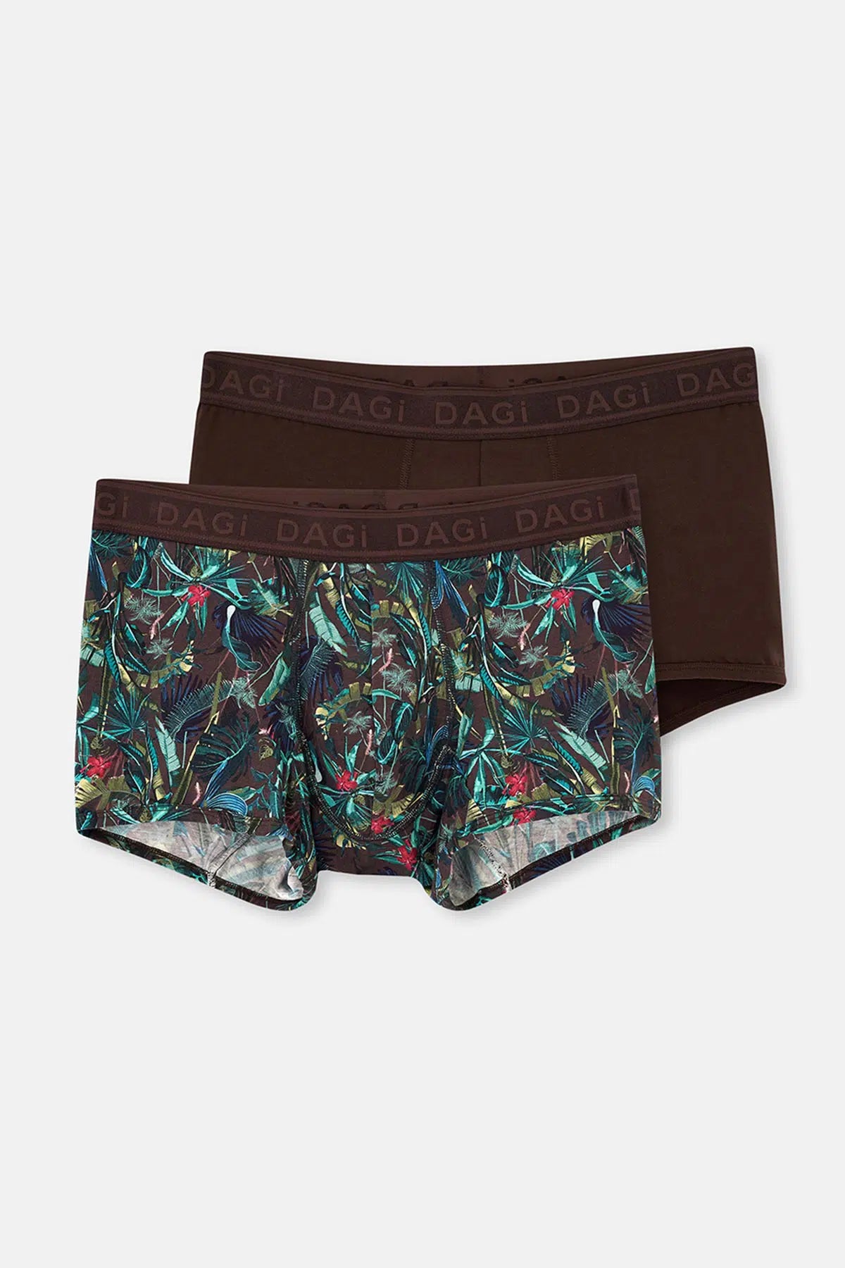 Koyu Kahve Micro Modal Desenli 2'li Boxer