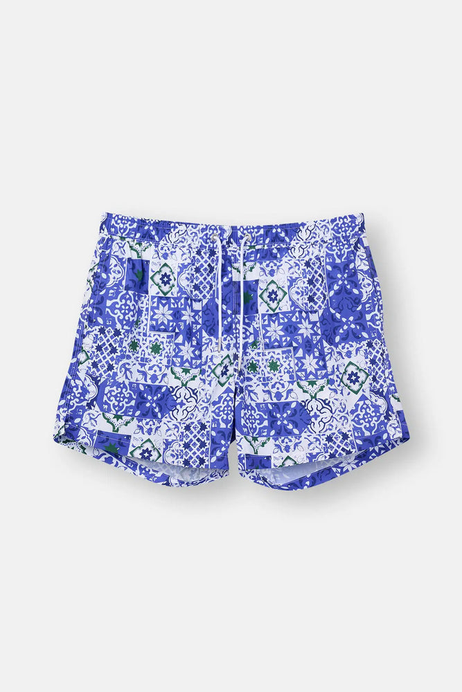 Multicolor Desenki Kısa Deniz Şortu