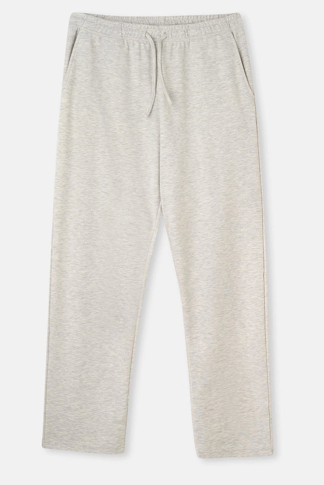 Kar Melanj Interlok Cepli Pantolon Pijama Altı