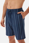 Lacivert Çizgili Gömlek Şort Pijama Takımı