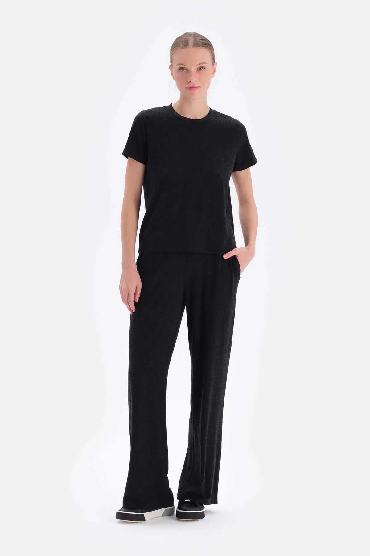 Siyah Soft Touch Basıc Pantolon