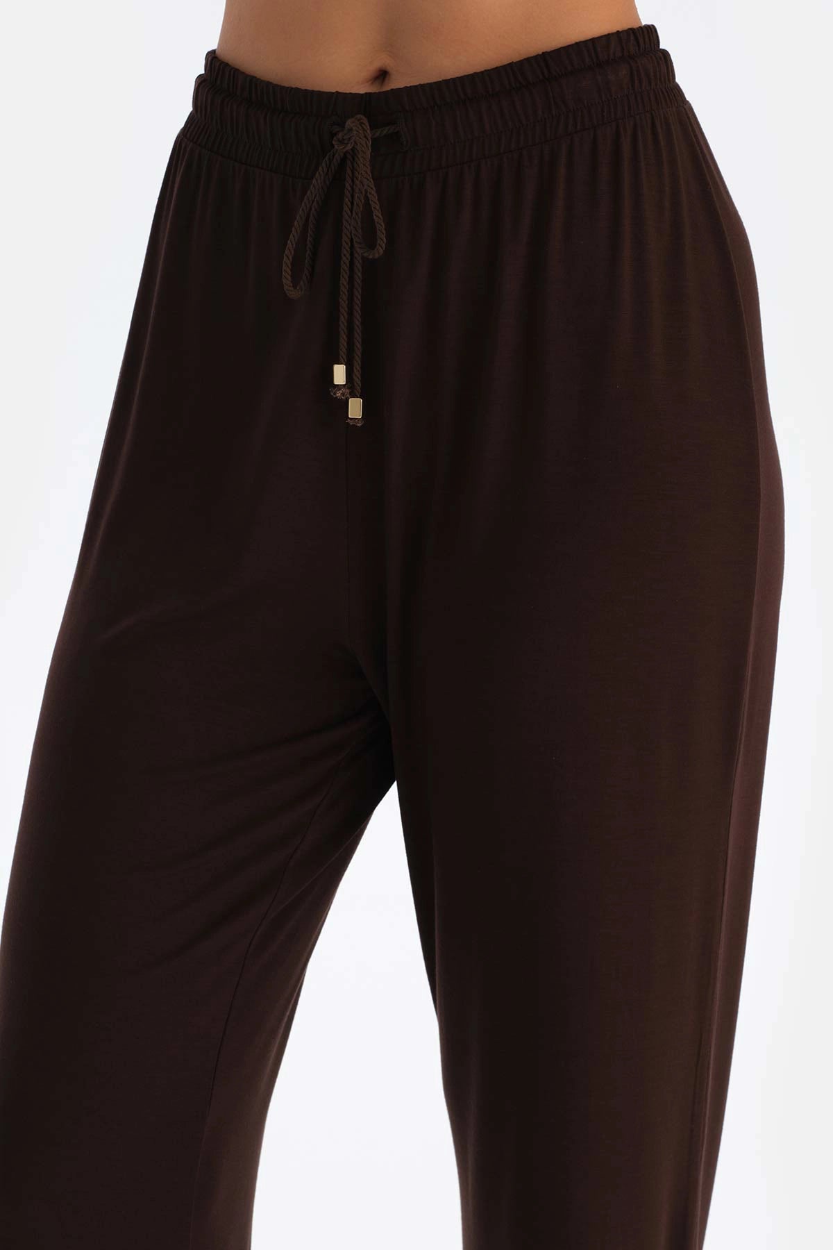 Kırık Beyaz Kayık Yaka Modal Pijama Takımı