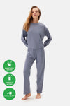 Mavi Uzun Kollu Celliant Pijama Takımı