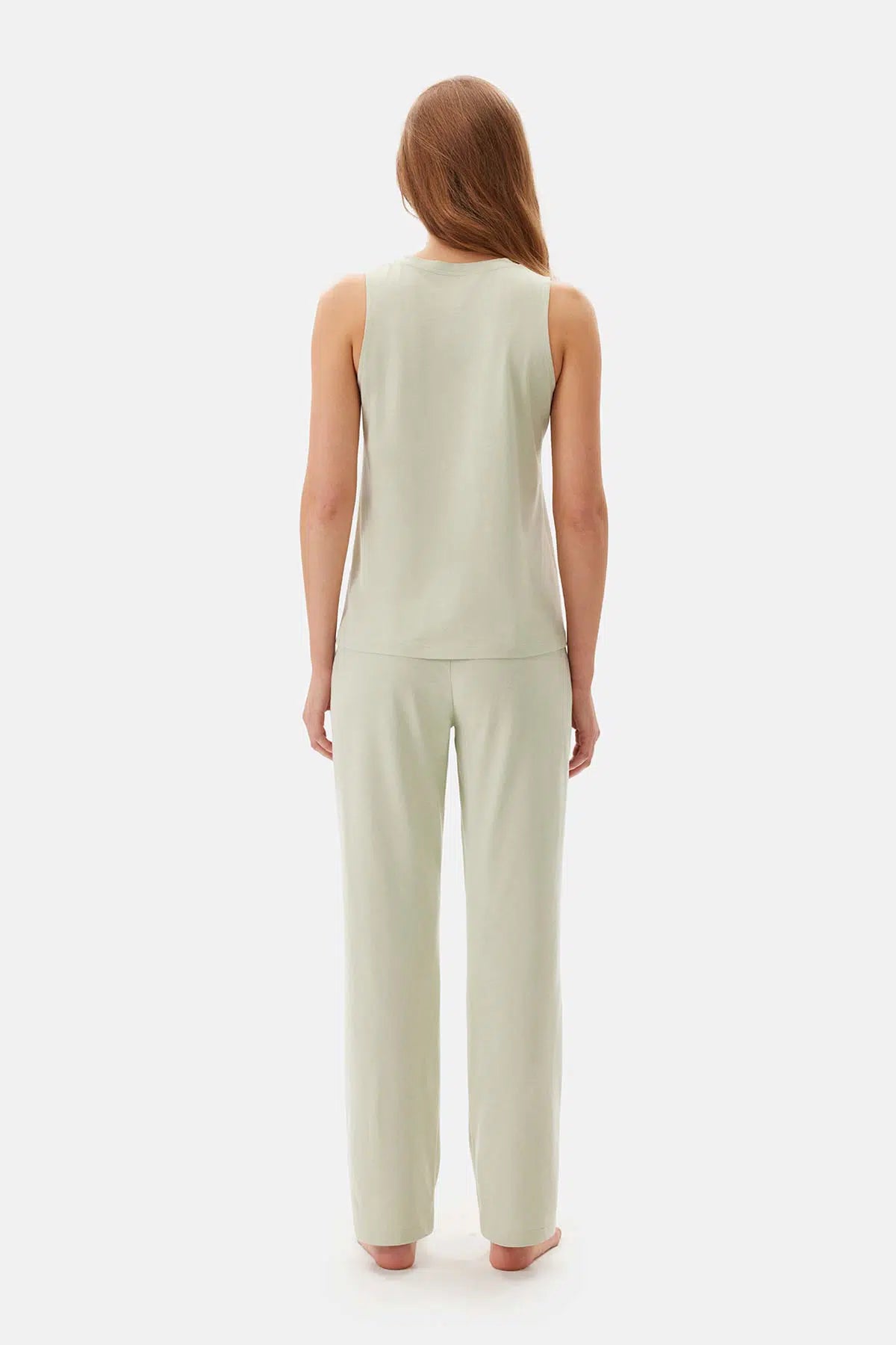 Yeşil Kalın Askılı Celliant Pijama Takımı