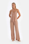 Açık Kahve Basic Ince Askılı Atlet Pijama Üstü