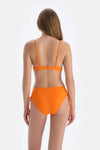 Turuncu Yanı Büzgülü Bikini Alt