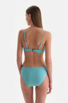 Beyaz-Lacivert Normal Bel Bikini Alt