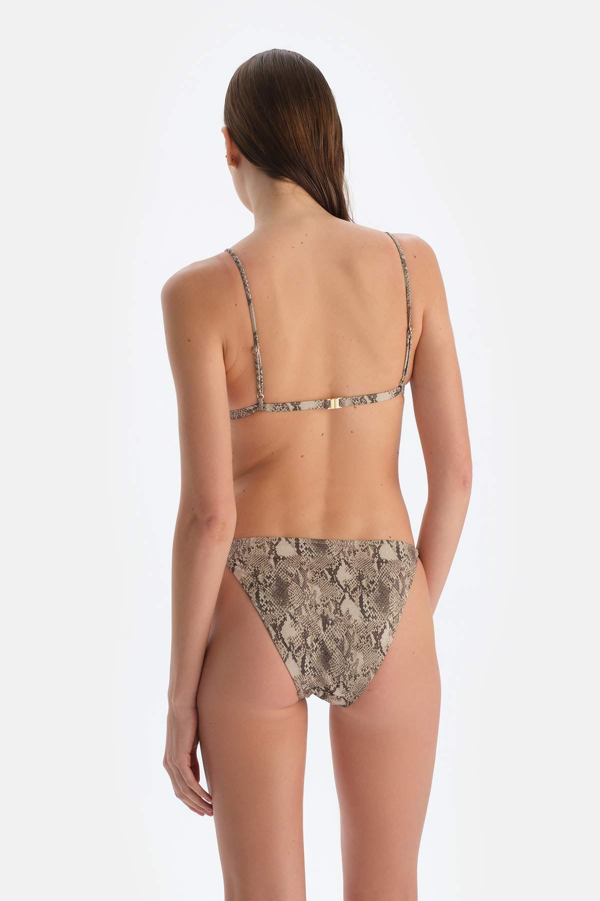 Kahverengi Leopar Düşük Bel Bikini Altı