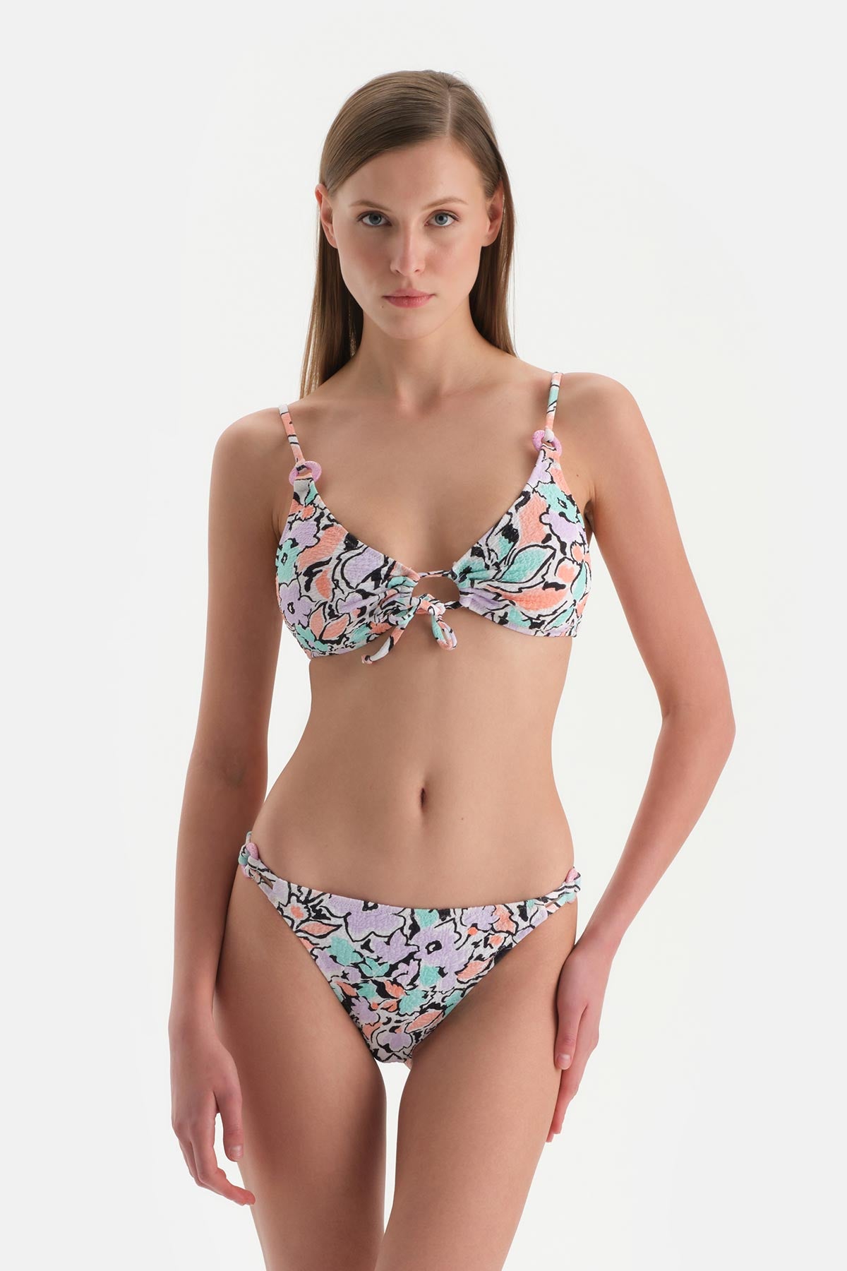 Ekru-Lila Orta Bel Bikini Alt