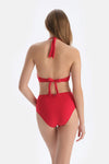 Kırmızı Üçgen Geniş Bikini Üst