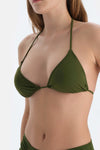 Haki Üçgen Balensiz Küçük Bikini Üst
