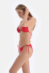 Kırmızı Üçgen Balensiz Küçük Bikini Üst