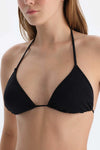 Siyah Üçgen Balensiz Küçük Bikini Üst