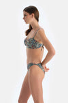 Kiremit-Mavi Straplez Kaplı Bikini Üst