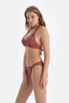 Kahverengi Üçgen Bikini Üst